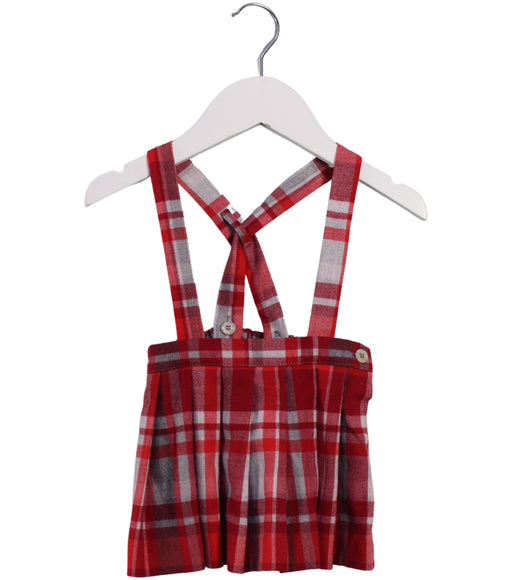 A Red Overall Dresses from Il Gufo in size 6-12M for girl. (Front View)