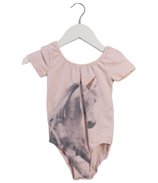 A Pink Short Sleeve Bodysuits from Seed in size 4T for girl. (Front View)