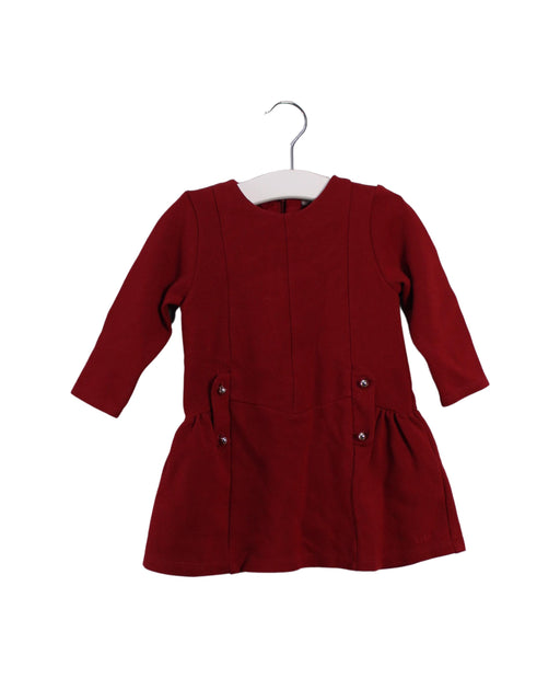 A Red Long Sleeve Dresses from Chloe in size 6-12M for girl. (Front View)