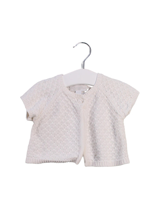 A White Cardigans from The Little White Company in size 0-3M for girl. (Front View)