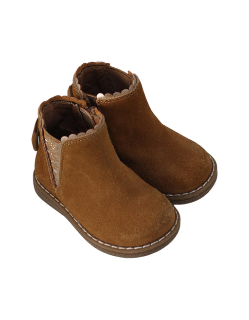 A Brown Casual Boots from Vertbaudet in size 12-18M for girl. (Front View)