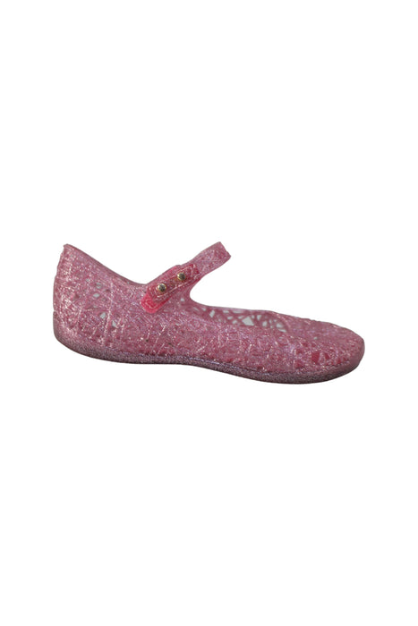 A Pink Flats from Mini Melissa in size 4T for girl. (Back View)