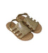 A Gold Sandals from Mini Melissa in size 6T for girl. (Front View)