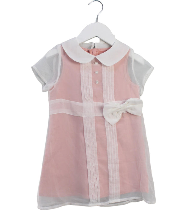 A Pink Short Sleeve Dresses from Chickeeduck in size 2T for girl. (Front View)