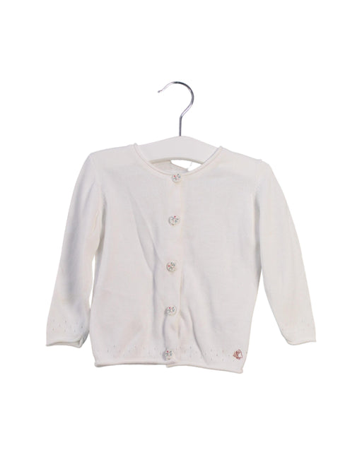 A White Cardigans from Petit Bateau in size 12-18M for girl. (Front View)
