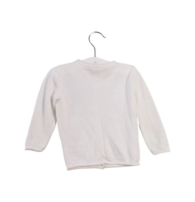 A White Cardigans from Petit Bateau in size 12-18M for girl. (Back View)