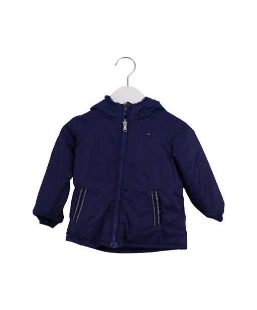 A Blue Puffer/Quilted Jackets from Tommy Hilfiger in size 2T for boy. (Front View)
