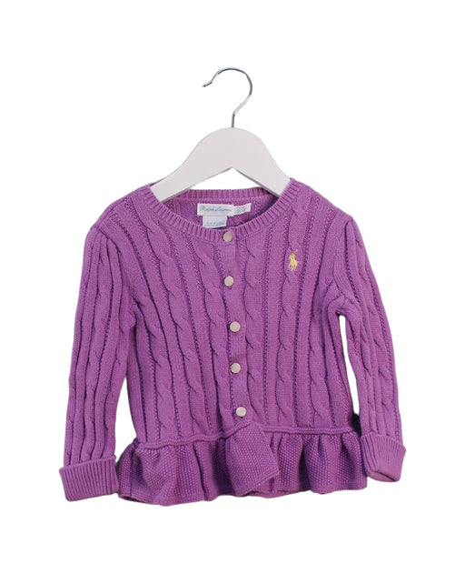 A Purple Cardigans from Ralph Lauren in size 6-12M for girl. (Front View)