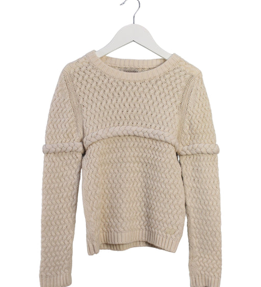 A Ivory Knit Sweaters from Hucklebones in size 6T for girl. (Front View)