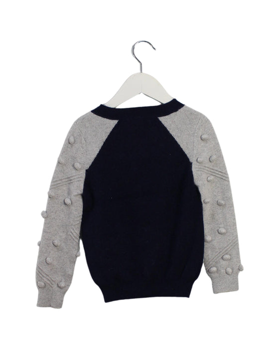 A Navy Knit Sweaters from Nellystella in size 3T for girl. (Back View)