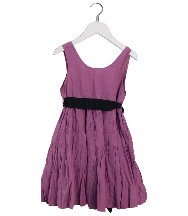 A Purple Sleeveless Dresses from Nellystella in size 4T for girl. (Front View)