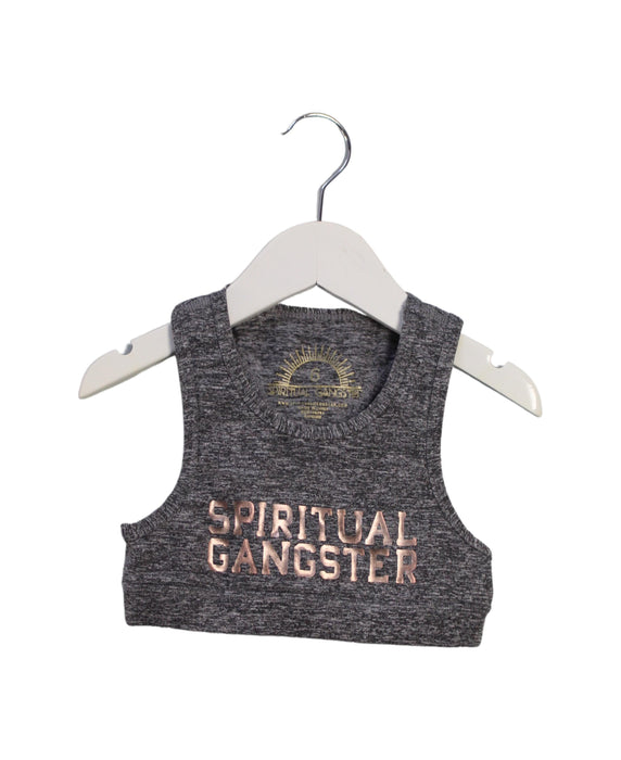 A Grey Active Tops from Spiritual Gangster in size 6T for girl. (Front View)