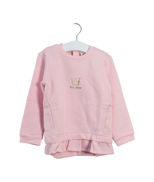 A Pink Crewneck Sweatshirts from Kingkow in size 2T for girl. (Front View)