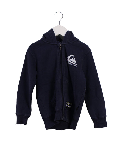 A Navy Zippered Sweatshirts from Quiksilver in size 4T for boy. (Front View)