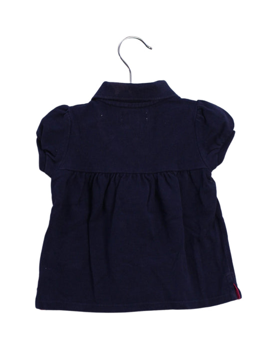A Navy Short Sleeve Polos from Ralph Lauren in size 6-12M for girl. (Back View)