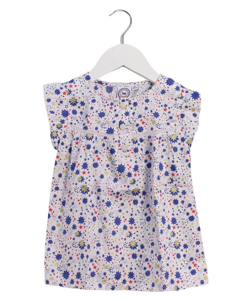 A Blue Short Sleeve Dresses from La Compagnie des Petits in size 4T for girl. (Front View)