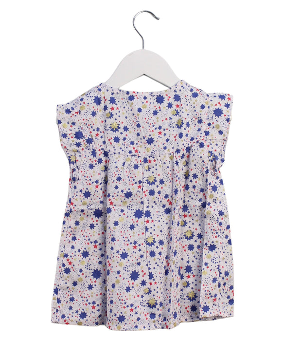 A Blue Short Sleeve Dresses from La Compagnie des Petits in size 4T for girl. (Back View)