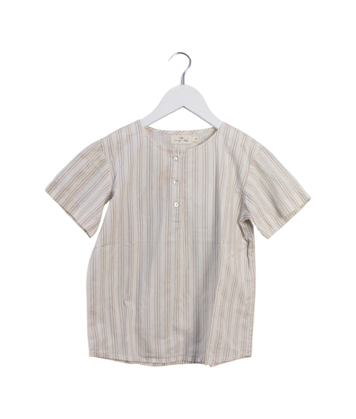 A Beige Short Sleeve Tops from Konges Sløjd in size 7Y for girl. (Front View)