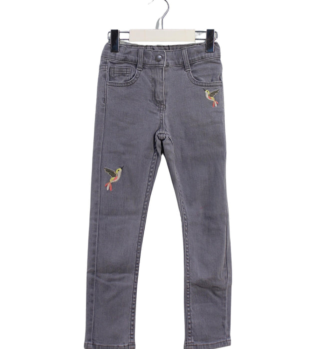 A Grey Jeans from La Compagnie des Petits in size 5T for girl. (Front View)