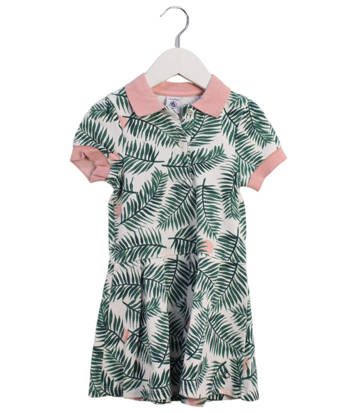 A Green Short Sleeve Dresses from Petit Bateau in size 4T for girl. (Front View)