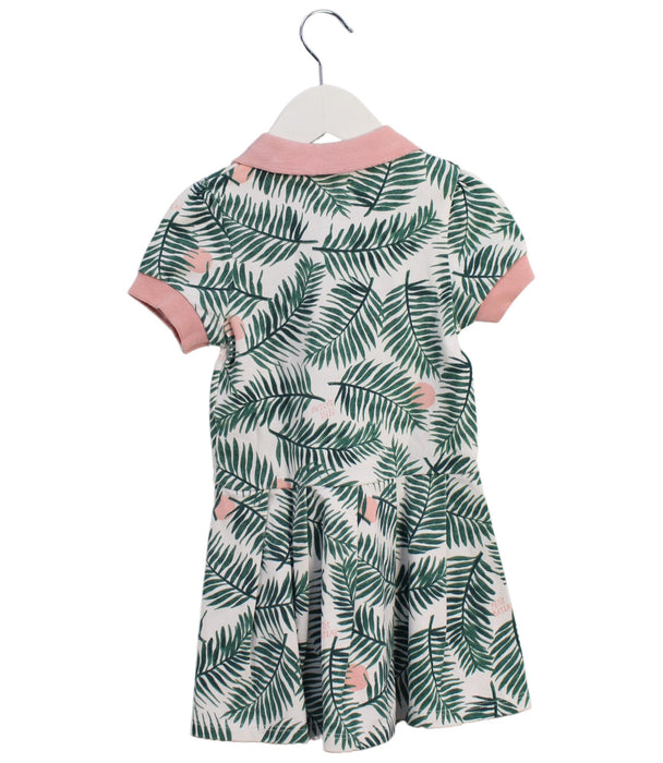 A Green Short Sleeve Dresses from Petit Bateau in size 4T for girl. (Back View)