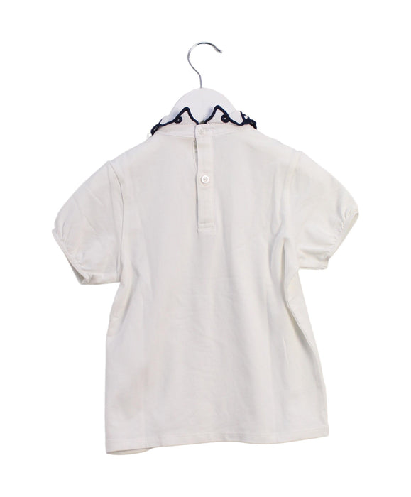 A White Short Sleeve Tops from Kingkow in size 4T for girl. (Back View)