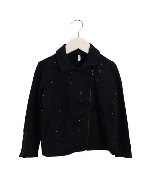 A Black Lightweight Jackets from SUN68 in size 4T for girl. (Front View)