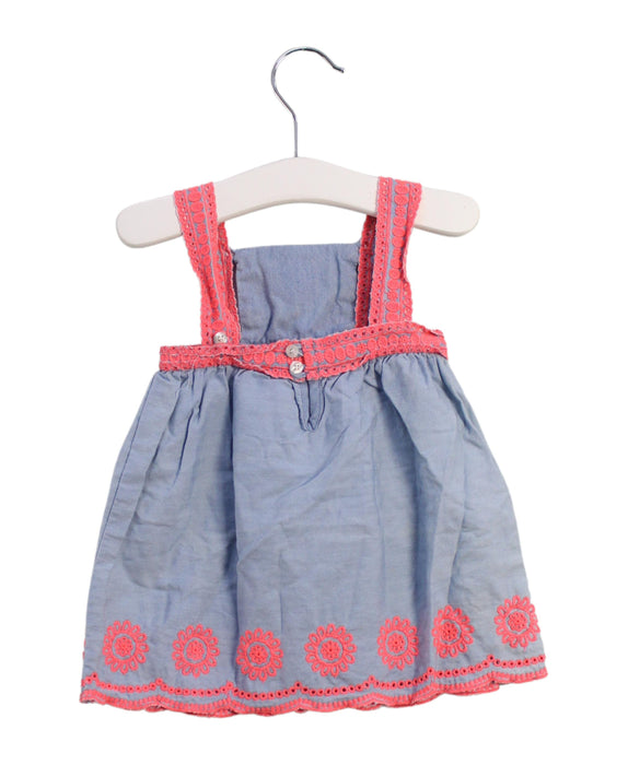 A Blue Sleeveless Dresses from Seed in size 0-3M for girl. (Back View)