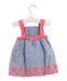 A Blue Sleeveless Dresses from Seed in size 0-3M for girl. (Back View)