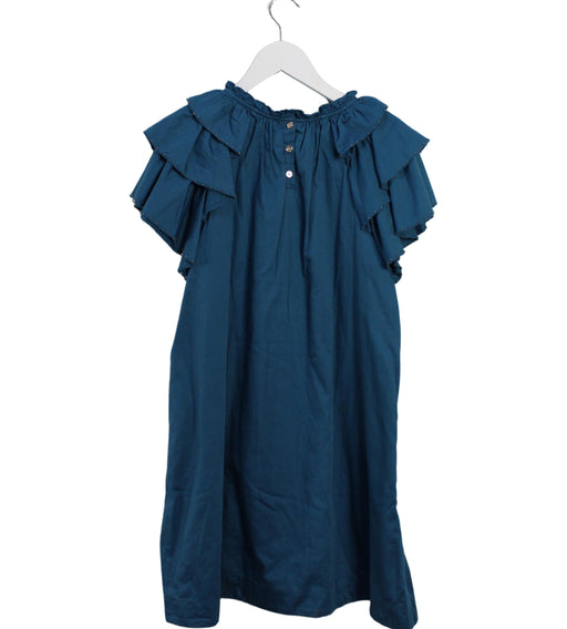 A Teal Short Sleeve Dresses from Velveteen in size 10Y for girl. (Front View)