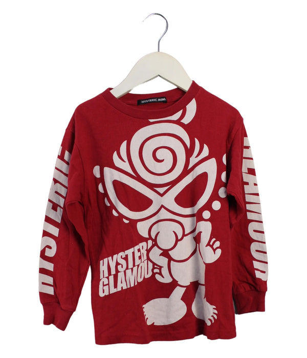 A Red Long Sleeve Tops from Hysteric Mini in size 4T for boy. (Front View)