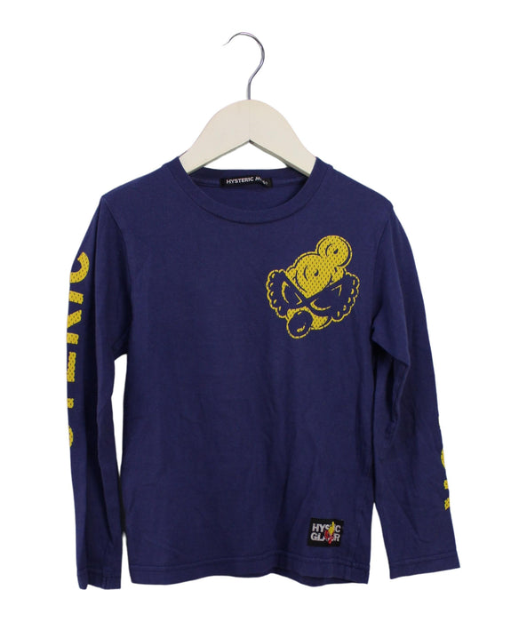 A Blue Long Sleeve Tops from Hysteric Mini in size 4T for boy. (Front View)