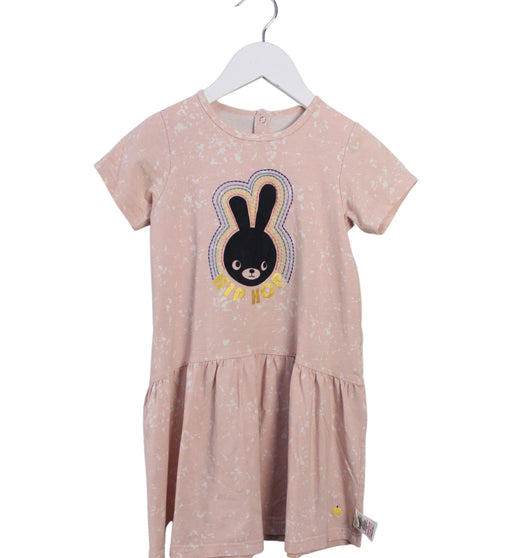 A Pink Short Sleeve Dresses from The Bonnie Mob in size 4T for girl. (Front View)