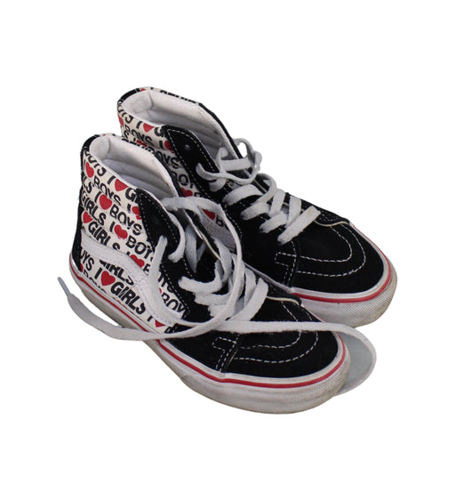 A Black Sneakers from Vans in size 5T for girl. (Front View)