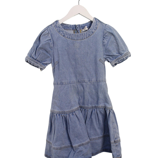 A Blue Short Sleeve Dresses from Seed in size 8Y for girl. (Front View)