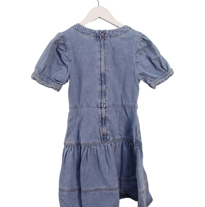 A Blue Short Sleeve Dresses from Seed in size 8Y for girl. (Back View)