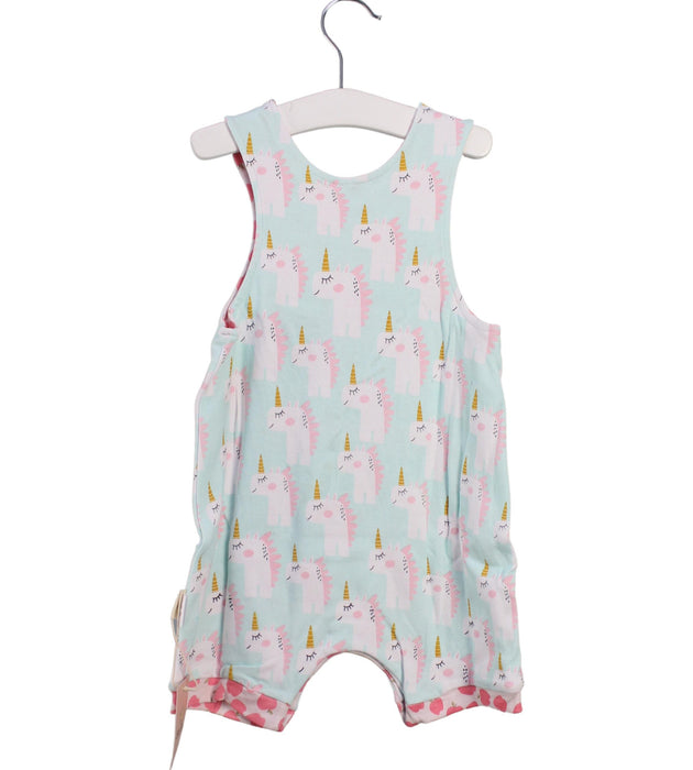 A Pink Sleeveless Rompers from Cotton Pigs in size 6-12M for girl. (Back View)