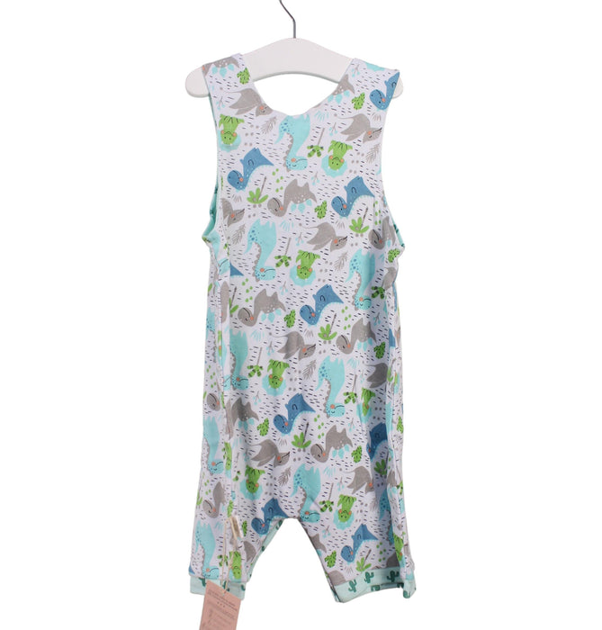 A Green Sleeveless Rompers from Cotton Pigs in size 18-24M for boy. (Back View)
