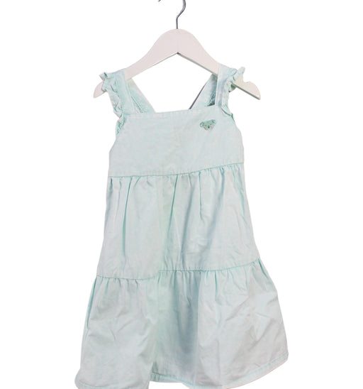 A Green Sleeveless Dresses from DPAM in size 4T for girl. (Front View)