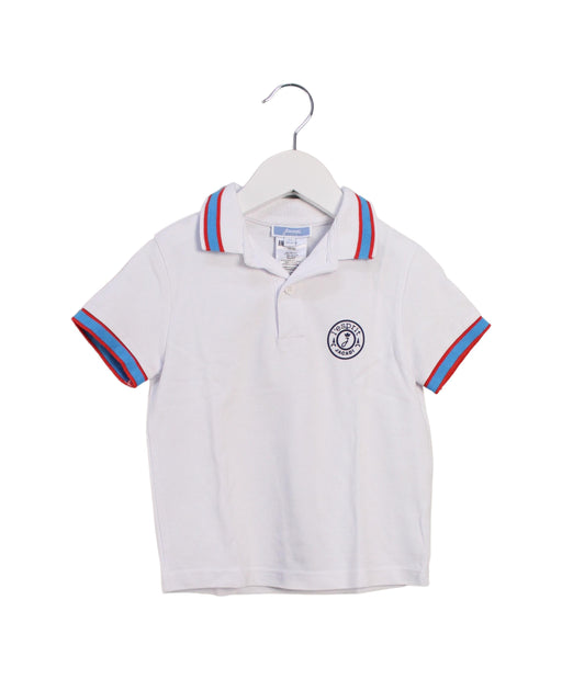 A White Short Sleeve Polos from Jacadi in size 4T for boy. (Front View)