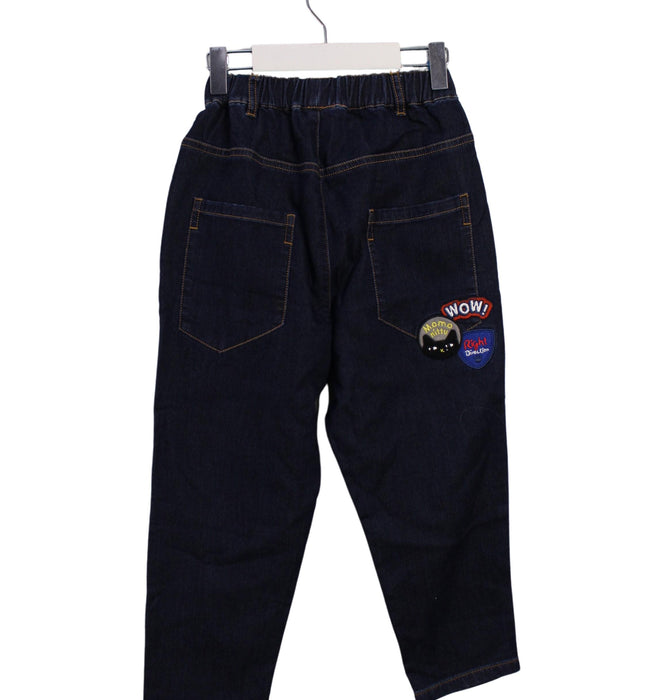 A Navy Casual Pants from Momonittu in size 6T for boy. (Back View)