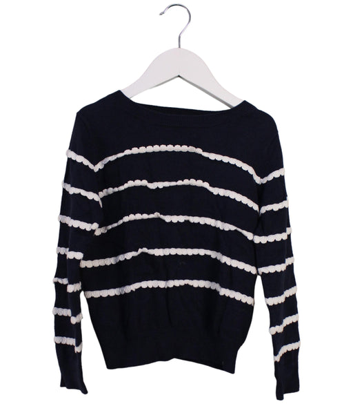 A Navy Knit Sweaters from Jacadi in size 6T for girl. (Front View)