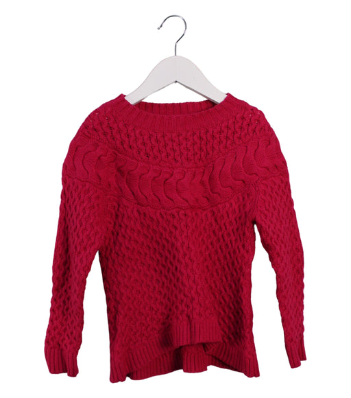 A Pink Knit Sweaters from Jacadi in size 6T for girl. (Front View)