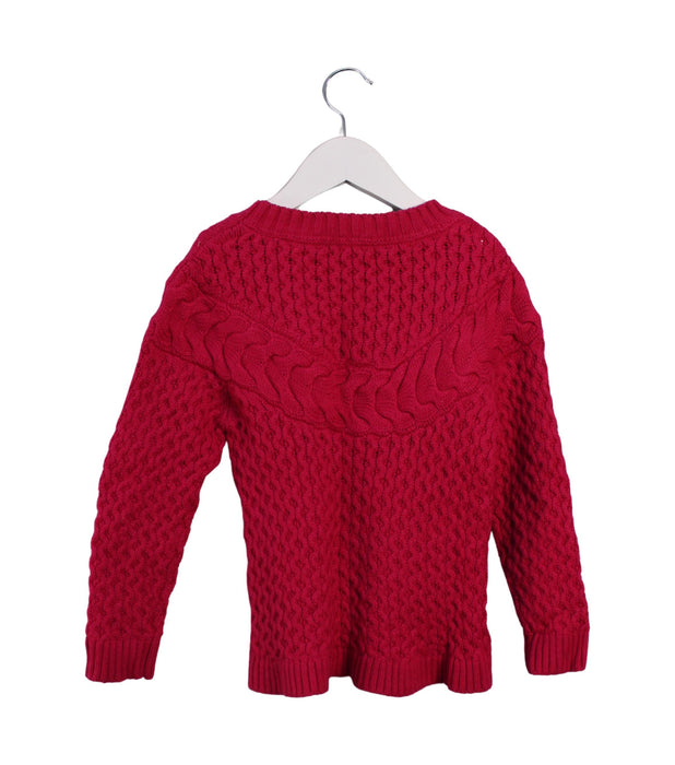 A Pink Knit Sweaters from Jacadi in size 6T for girl. (Back View)