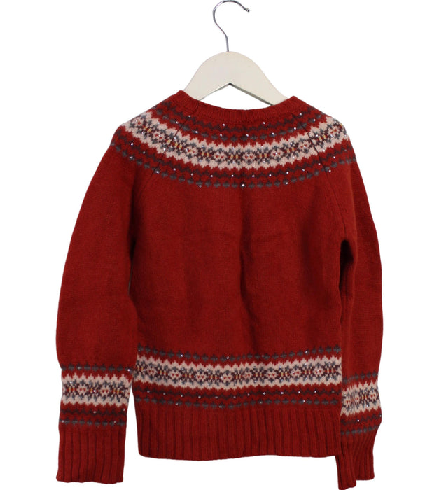A Red Knit Sweaters from Bonpoint in size 8Y for girl. (Back View)