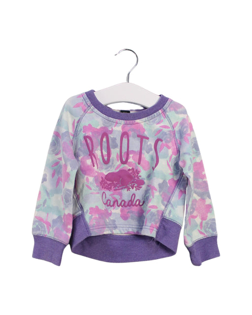 A Purple Crewneck Sweatshirts from Roots in size 2T for girl. (Front View)
