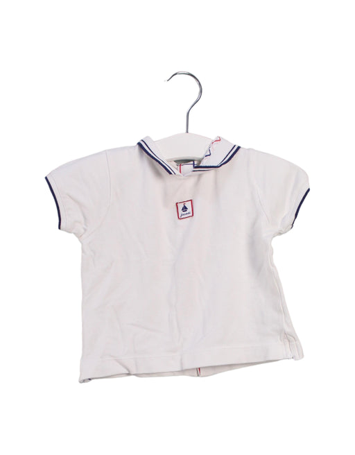 A White Short Sleeve Tops from Jacadi in size 6-12M for girl. (Front View)