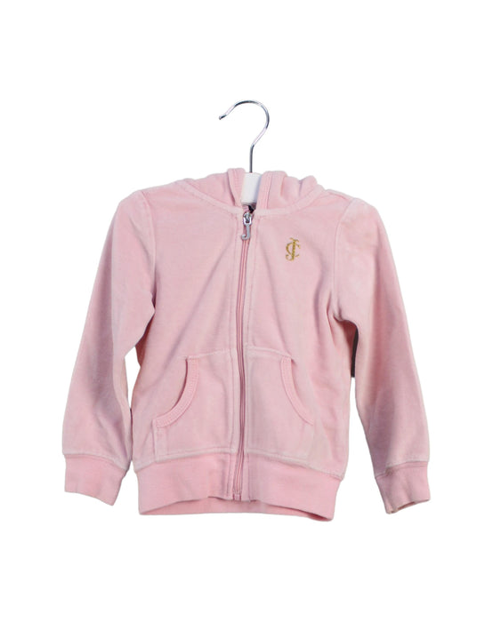 A Pink Zippered Sweatshirts from Juicy Couture in size 12-18M for girl. (Front View)