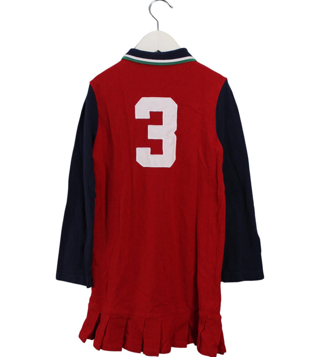 A Red Long Sleeve Dresses from Polo Ralph Lauren in size 6T for girl. (Back View)