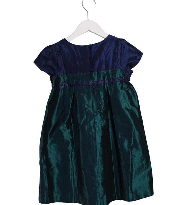 A Navy Short Sleeve Dresses from Jacadi in size 8Y for girl. (Back View)